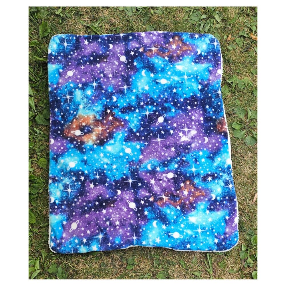 NEW! Celestial Stars Space Pet Mat - XL - 3 Layers, Fleece Sherpa | Dog Cat Baby